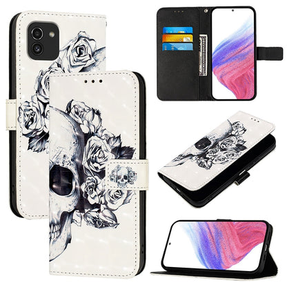 Samsung Galaxy A03 164mm Leather Flip Phone Case with 3D Painted Design, Card Holder, Wallet & Stand Function - Durable Protection & Easy Access