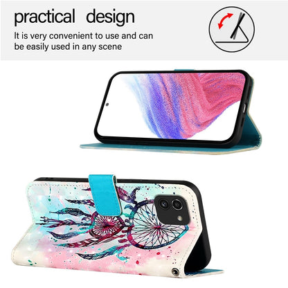 Samsung Galaxy A03 166mm Leather Flip Phone Case with 3D Painted Design, Card Holder, Wallet & Stand Function - Durable Protection & Easy Access