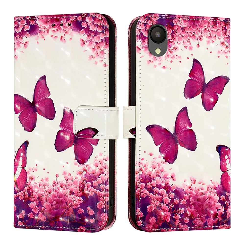 Samsung A03 Core Leather Flip Phone Case with 3D Painted Design, Card Holder, Wallet & Stand Function - Durable Protection & Easy Access