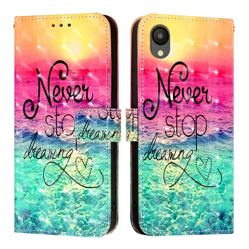 Samsung Galaxy A04 Core Leather Flip Phone Case with 3D Painted Design, Card Holder, Wallet & Stand Function - Durable Protection & Easy Access