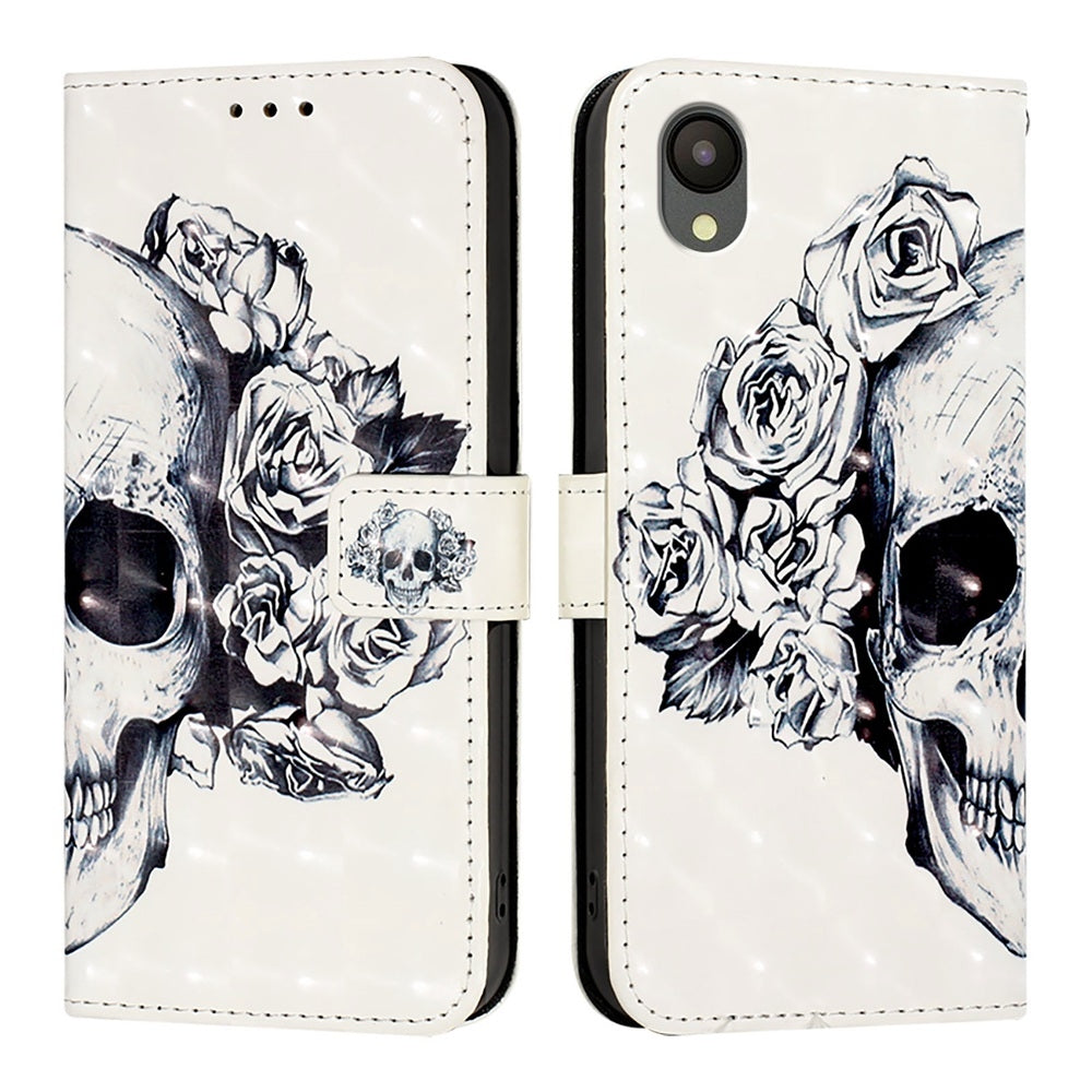 Samsung Galaxy A04 Core Leather Flip Phone Case with 3D Painted Design, Card Holder, Wallet & Stand Function - Durable Protection & Easy Access