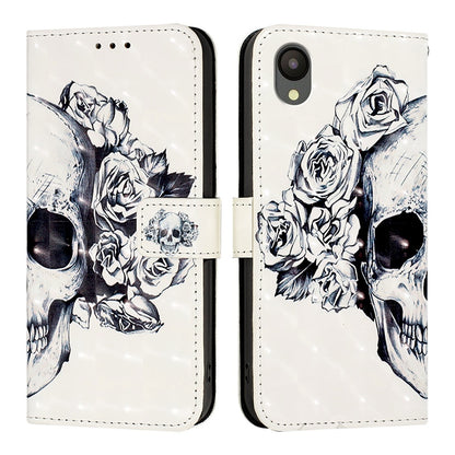 Samsung Galaxy A04 Core Leather Flip Phone Case with 3D Painted Design, Card Holder, Wallet & Stand Function - Durable Protection & Easy Access