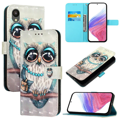 Samsung A03 Core Leather Flip Phone Case with 3D Painted Design, Card Holder, Wallet & Stand Function - Durable Protection & Easy Access