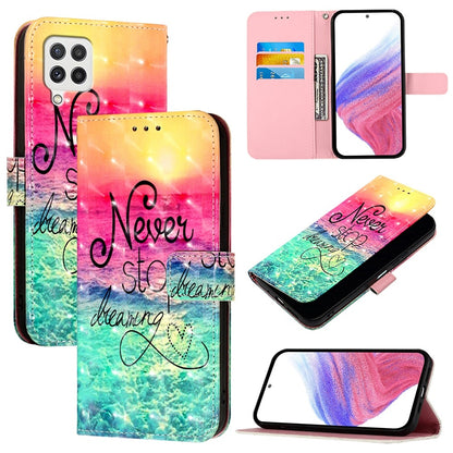 Samsung Galaxy A22 4G Leather Flip Phone Case with 3D Painted Design, Card Holder, Wallet & Stand Function - Durable Protection & Easy Access