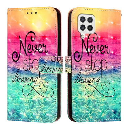 Samsung Galaxy A22 4G Leather Flip Phone Case with 3D Painted Design, Card Holder, Wallet & Stand Function - Durable Protection & Easy Access