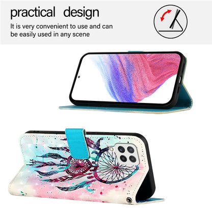 Samsung Galaxy A22 4G Leather Flip Phone Case with 3D Painted Design, Card Holder, Wallet & Stand Function - Durable Protection & Easy Access