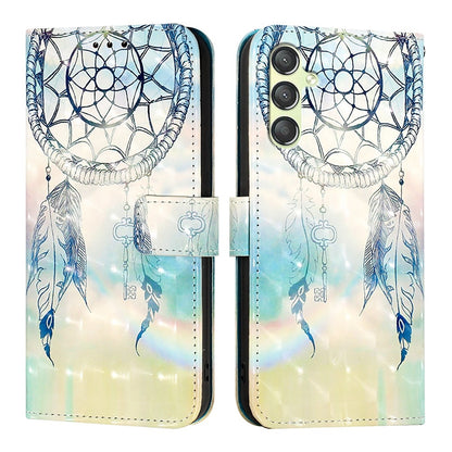 Samsung Galaxy A24 4G Leather Flip Phone Case with 3D Painted Design, Card Holder, Wallet & Stand Function - Durable Protection & Easy Access