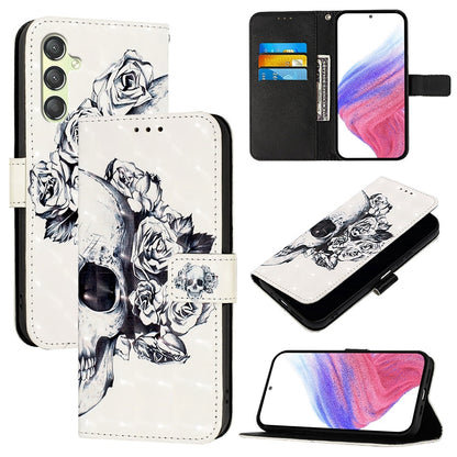 Samsung Galaxy A24 4G Leather Flip Phone Case with 3D Painted Design, Card Holder, Wallet & Stand Function - Durable Protection & Easy Access