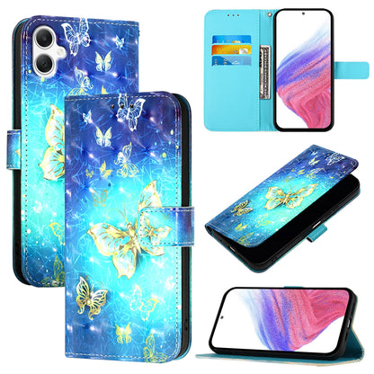 Samsung Galaxy A06 4G Leather Flip Phone Case with 3D Painted Design, Card Holder, Wallet & Stand Function - Durable Protection & Easy Access