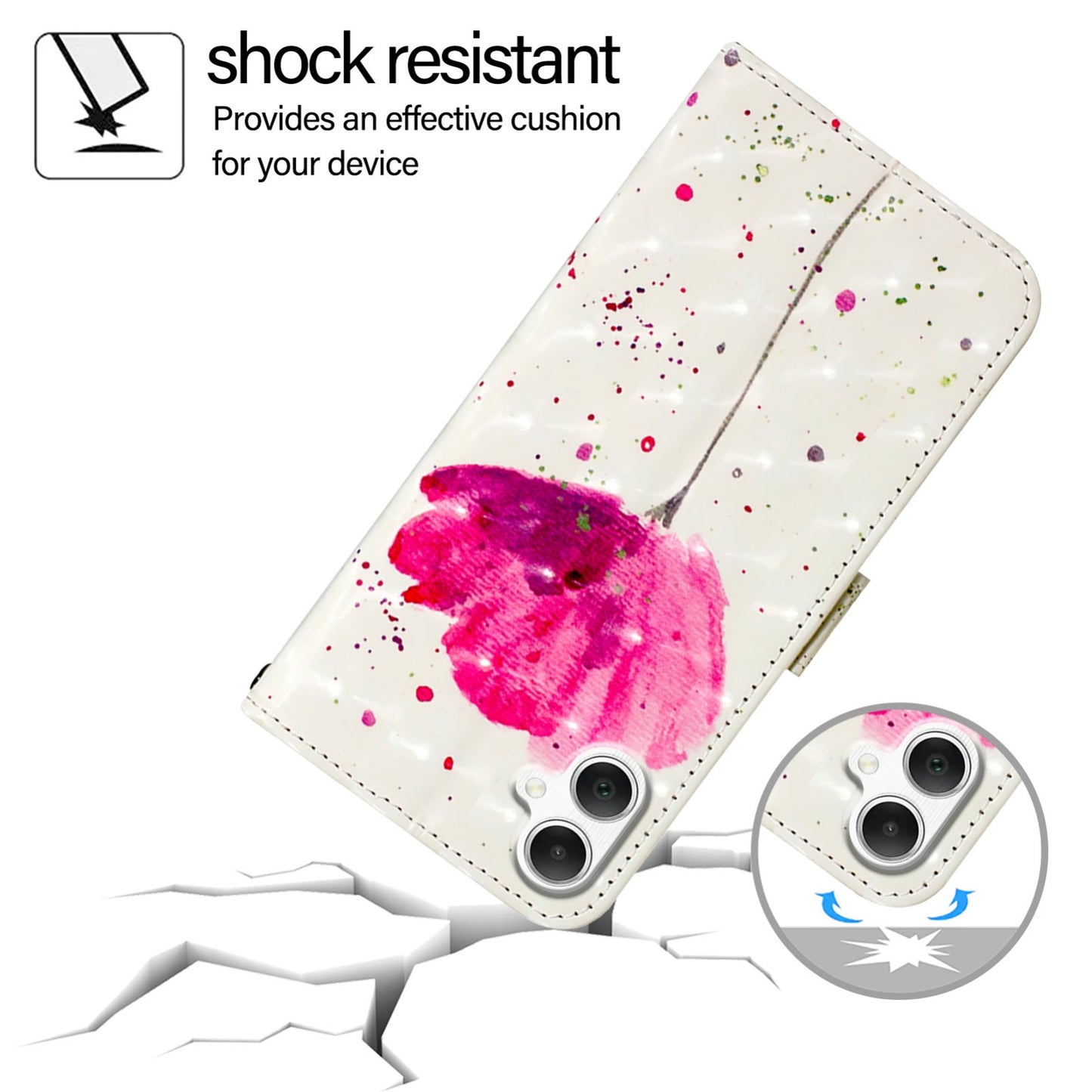 Samsung Galaxy A06 4G Leather Flip Phone Case with 3D Painted Design, Card Holder, Wallet & Stand Function - Durable Protection & Easy Access