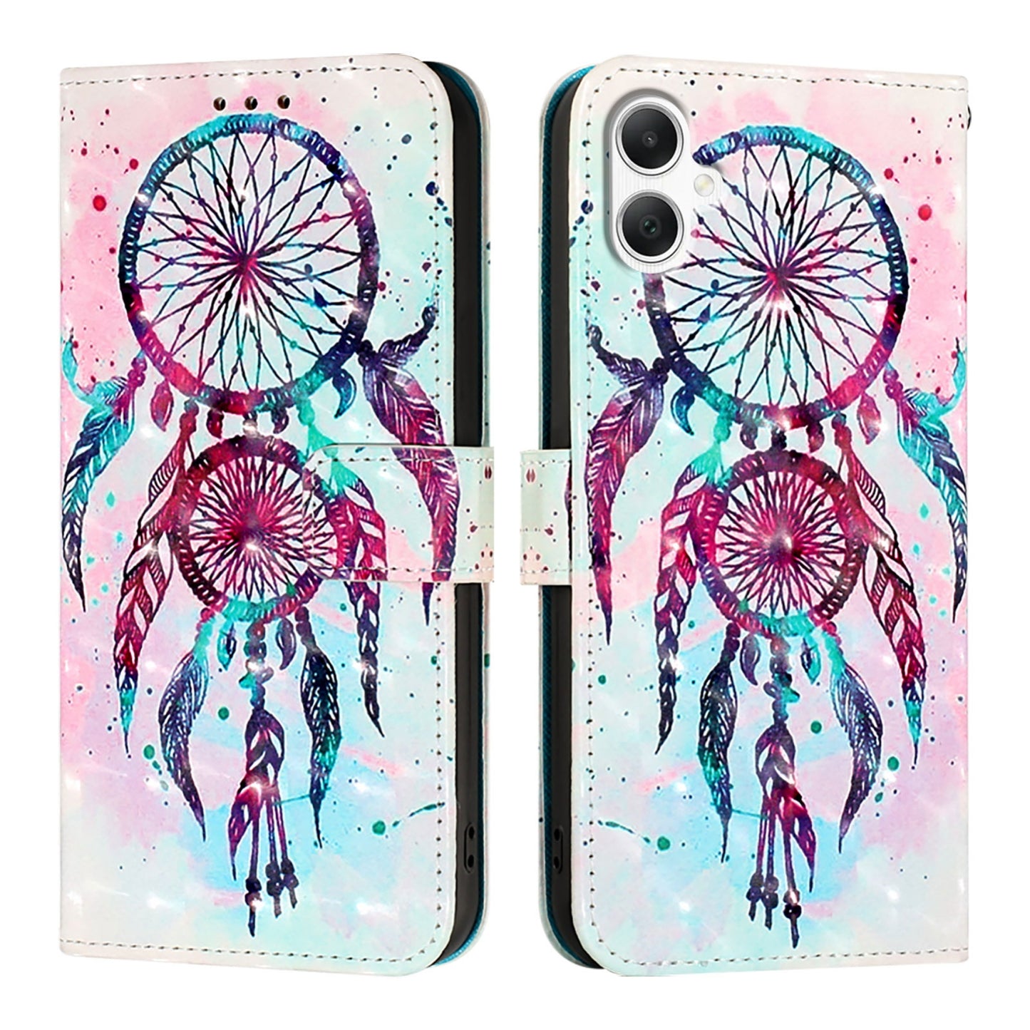 Samsung Galaxy A06 4G Leather Flip Phone Case with 3D Painted Design, Card Holder, Wallet & Stand Function - Durable Protection & Easy Access