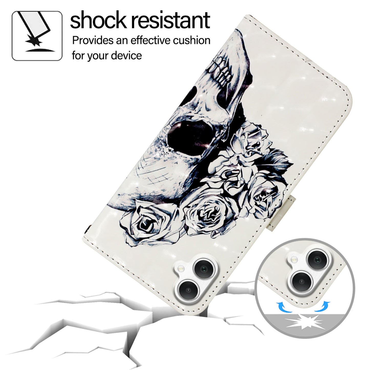 Samsung Galaxy A06 4G Leather Flip Phone Case with 3D Painted Design, Card Holder, Wallet & Stand Function - Durable Protection & Easy Access