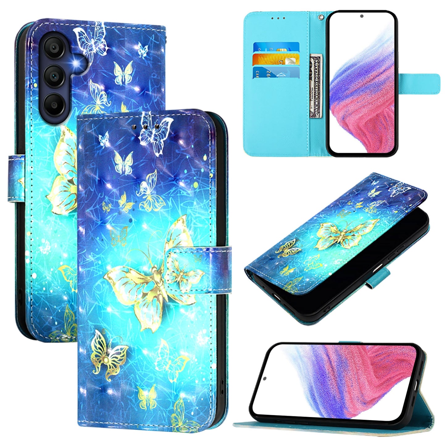 Samsung Galaxy A26 5G Leather Flip Phone Case with 3D Painted Design, Card Holder, Wallet & Stand Function - Durable Protection & Easy Access