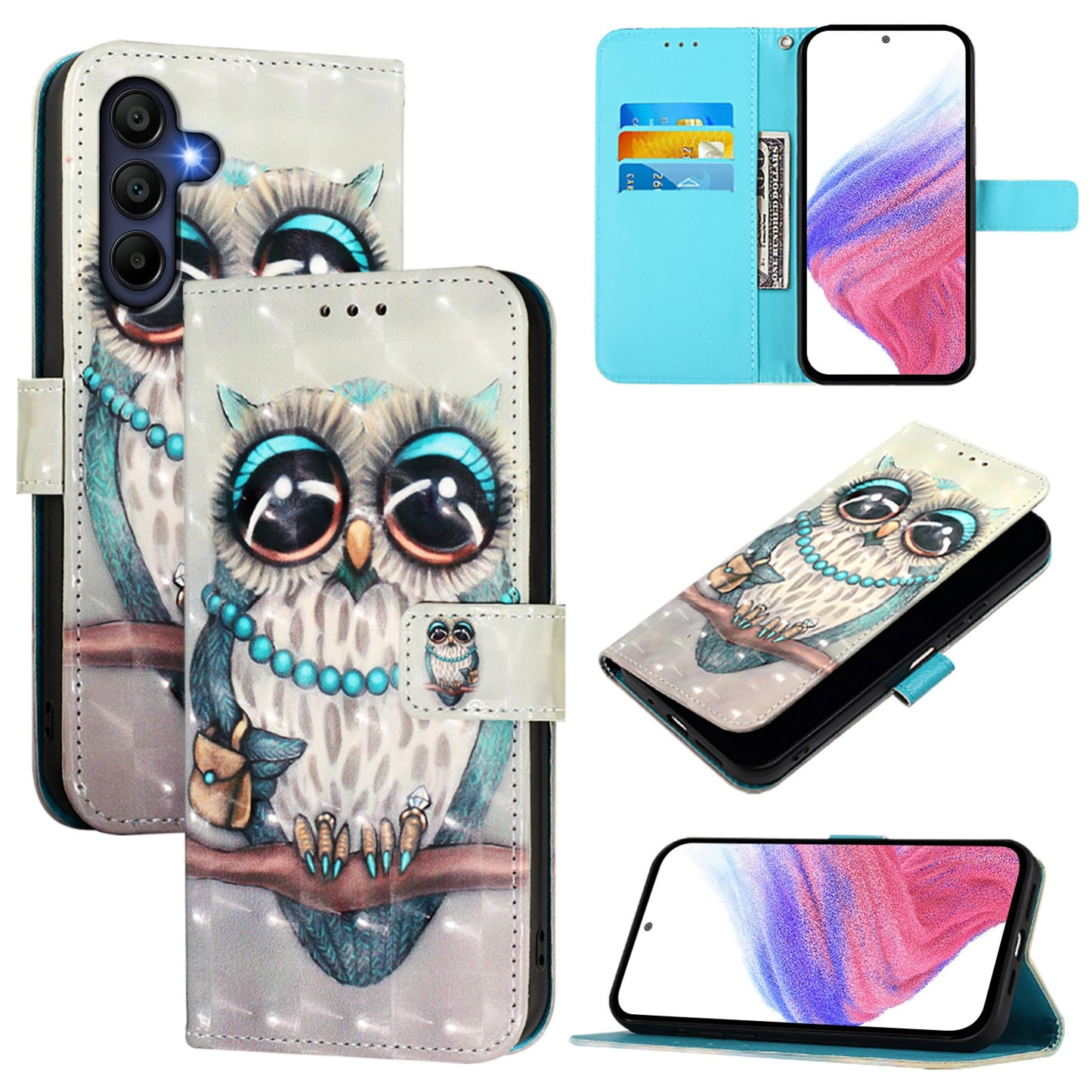 Samsung Galaxy A26 5G Leather Flip Phone Case with 3D Painted Design, Card Holder, Wallet & Stand Function - Durable Protection & Easy Access