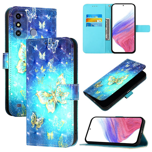 ZTE Blade A53 Leather Flip Phone Case with 3D Painted Design, Card Holder, Wallet & Stand Function - Durable Protection & Easy Access