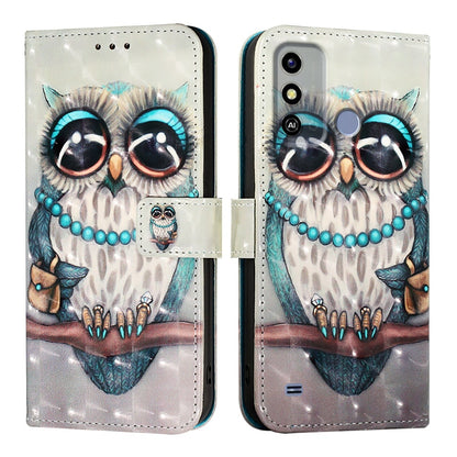 ZTE Blade A53 Leather Flip Phone Case with 3D Painted Design, Card Holder, Wallet & Stand Function - Durable Protection & Easy Access