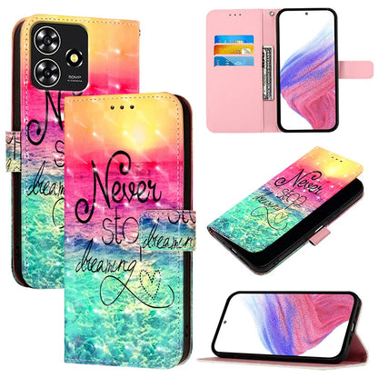ZTE Blade A73 4G Leather Flip Phone Case with 3D Painted Design, Card Holder, Wallet & Stand Function - Durable Protection & Easy Access
