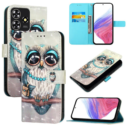 ZTE Blade A73 4G Leather Flip Phone Case with 3D Painted Design, Card Holder, Wallet & Stand Function - Durable Protection & Easy Access