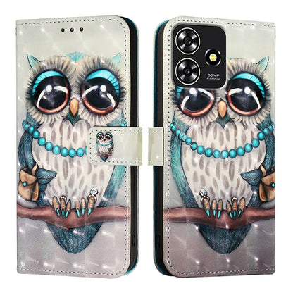 ZTE Blade A73 4G Leather Flip Phone Case with 3D Painted Design, Card Holder, Wallet & Stand Function - Durable Protection & Easy Access