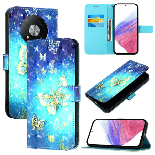 ZTE Blade A73 5G Leather Flip Phone Case with 3D Painted Design, Card Holder, Wallet & Stand Function - Durable Protection & Easy Access