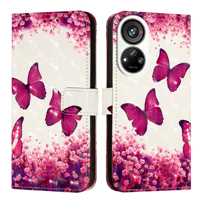 ZTE Blade V40s Leather Flip Phone Case with 3D Painted Design, Card Holder, Wallet & Stand Function - Durable Protection & Easy Access