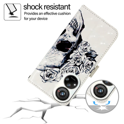 ZTE Blade V40s Leather Flip Phone Case with 3D Painted Design, Card Holder, Wallet & Stand Function - Durable Protection & Easy Access