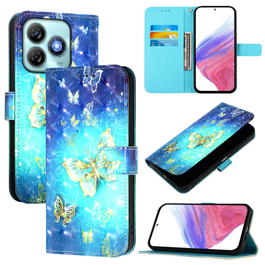 ZTE Blade A75 4G Leather Flip Phone Case with 3D Painted Design, Card Holder, Wallet & Stand Function - Durable Protection & Easy Access