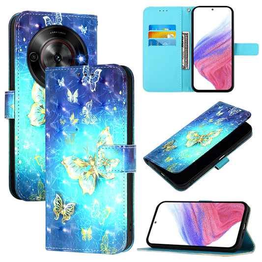 ZTE Blade A75 5G Leather Flip Phone Case with 3D Painted Design, Card Holder, Wallet & Stand Function - Durable Protection & Easy Access