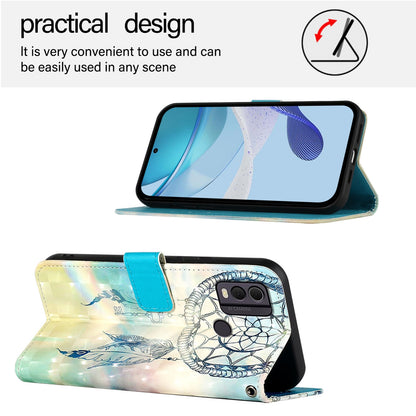 Nokia C22 Leather Flip Phone Case with 3D Painted Design, Card Holder, Wallet & Stand Function - Durable Protection & Easy Access