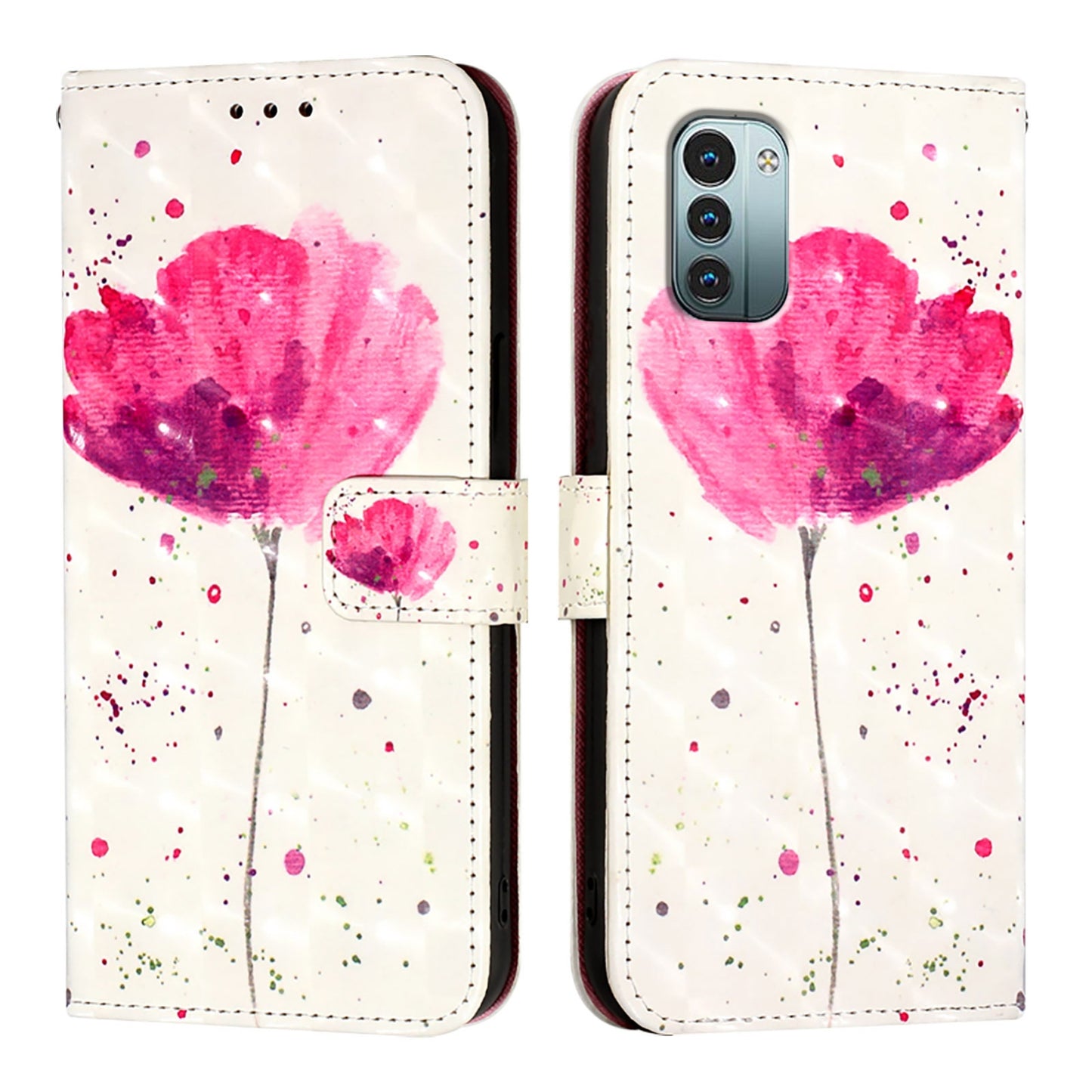 Nokia G21 Leather Flip Phone Case with 3D Painted Design, Card Holder, Wallet & Stand Function - Durable Protection & Easy Access