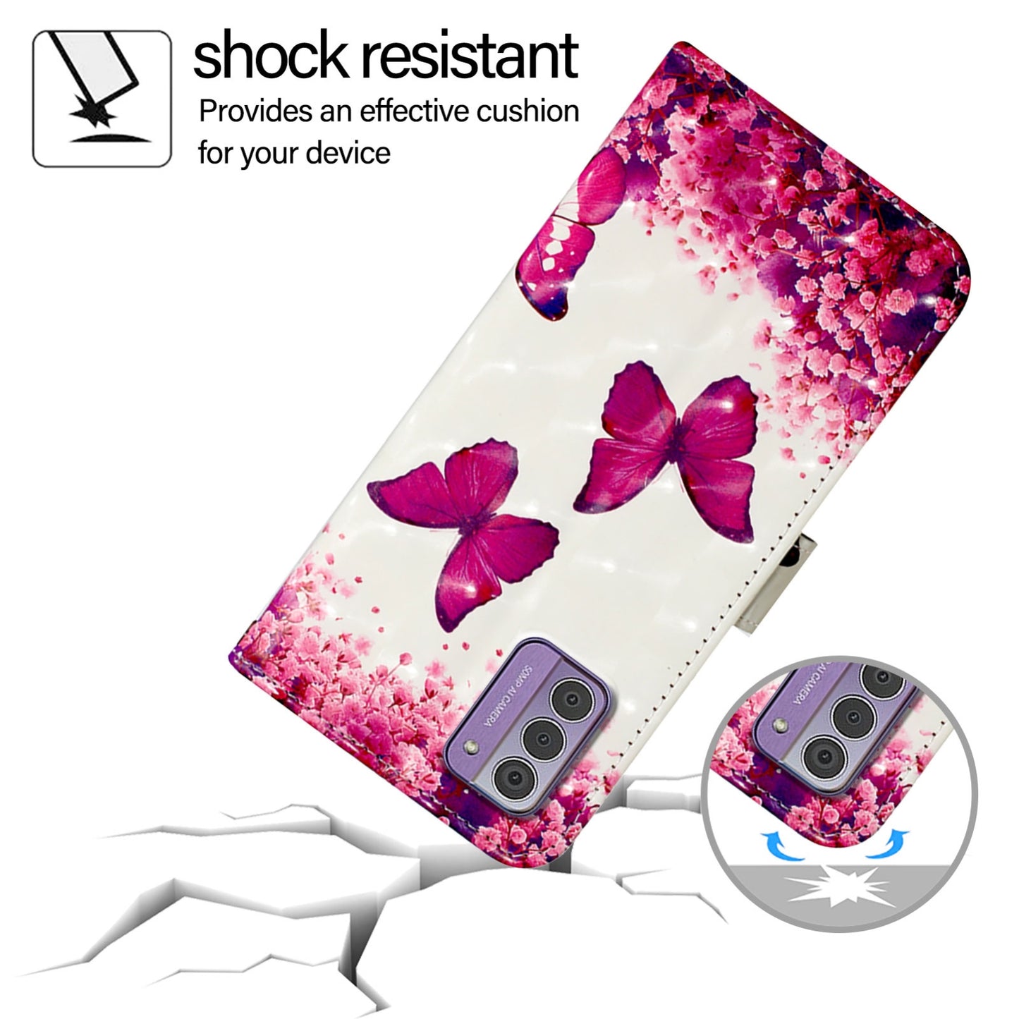 Nokia G42 Leather Flip Phone Case with 3D Painted Design, Card Holder, Wallet & Stand Function - Durable Protection & Easy Access