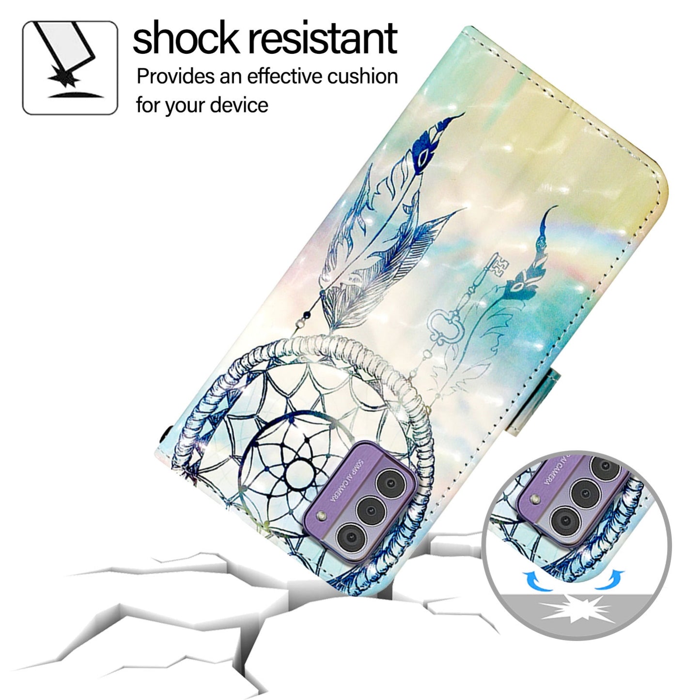 Nokia G42 Leather Flip Phone Case with 3D Painted Design, Card Holder, Wallet & Stand Function - Durable Protection & Easy Access