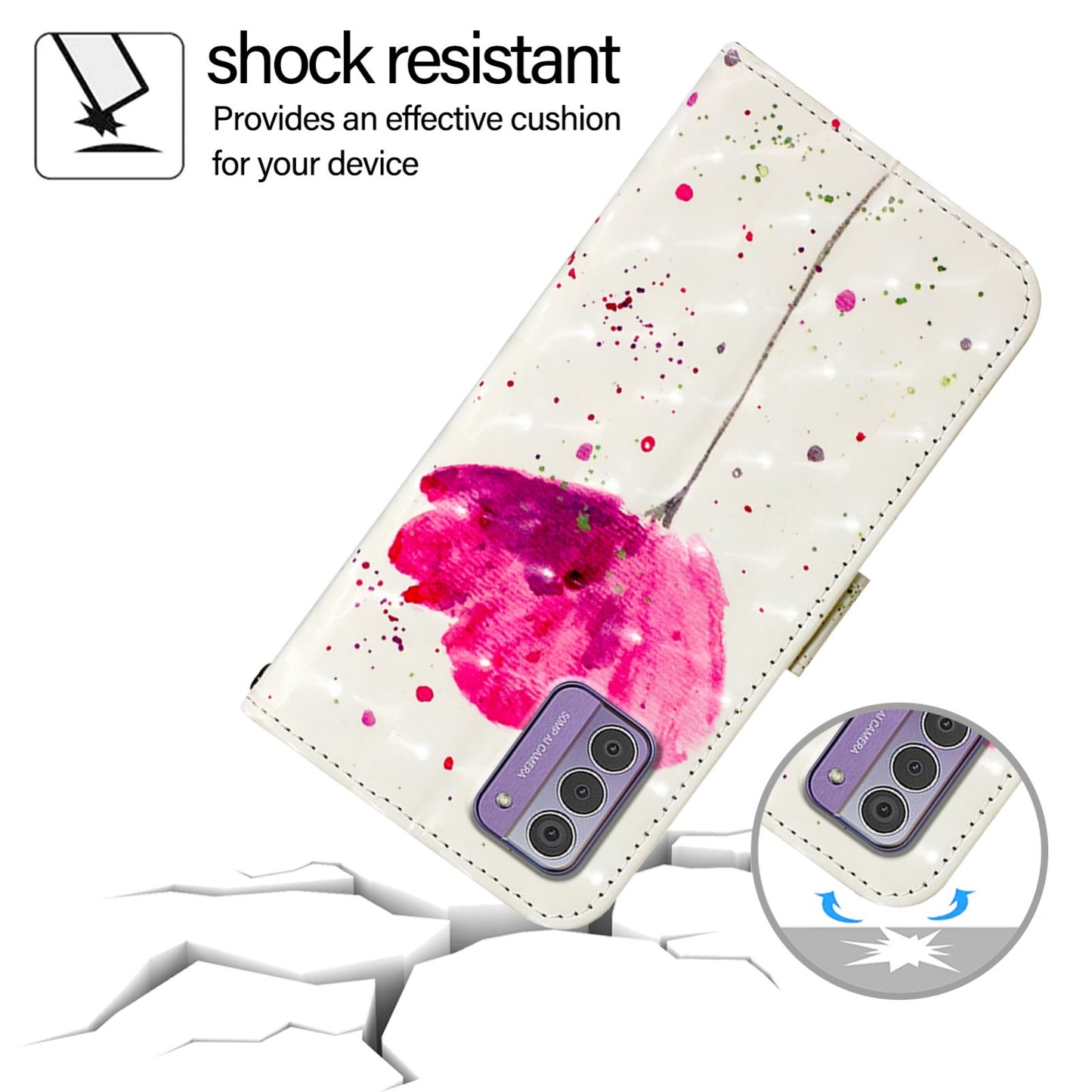 Nokia G42 Leather Flip Phone Case with 3D Painted Design, Card Holder, Wallet & Stand Function - Durable Protection & Easy Access