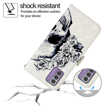 Nokia G42 Leather Flip Phone Case with 3D Painted Design, Card Holder, Wallet & Stand Function - Durable Protection & Easy Access