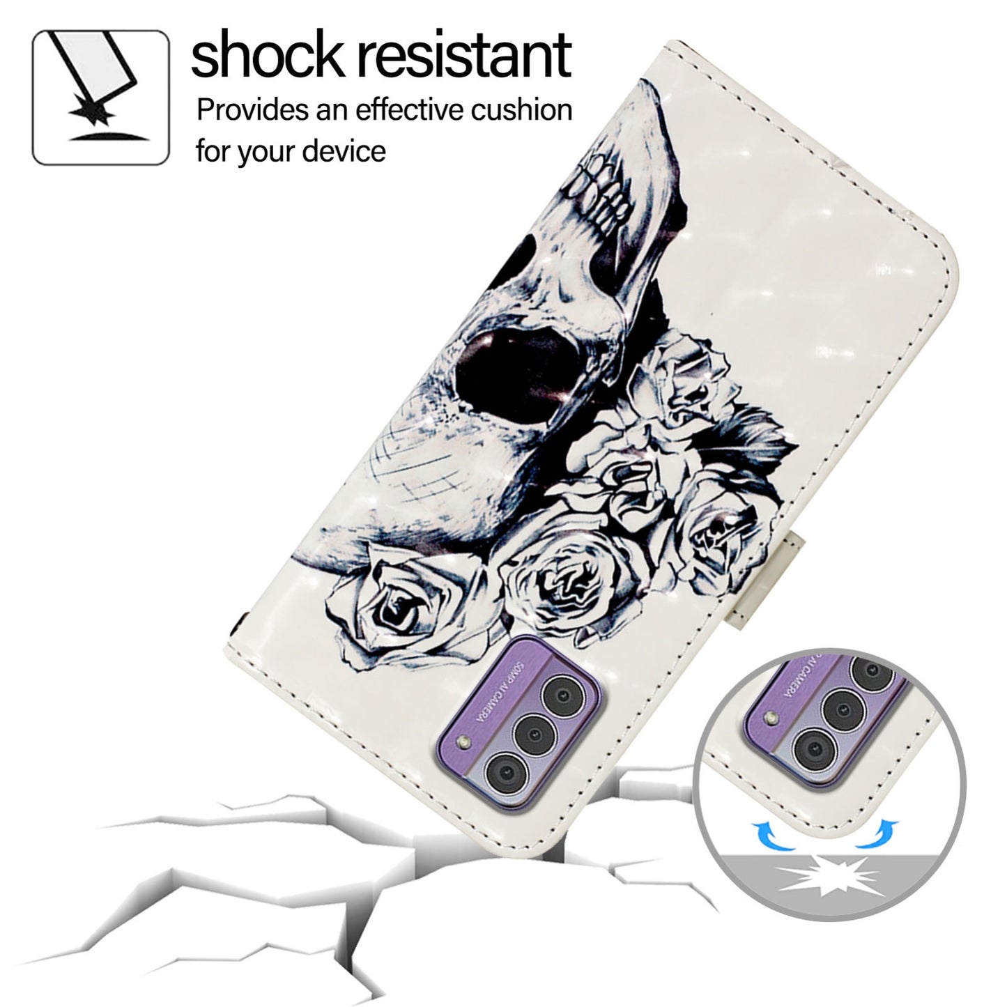 Nokia G310 Leather Flip Phone Case with 3D Painted Design, Card Holder, Wallet & Stand Function - Durable Protection & Easy Access