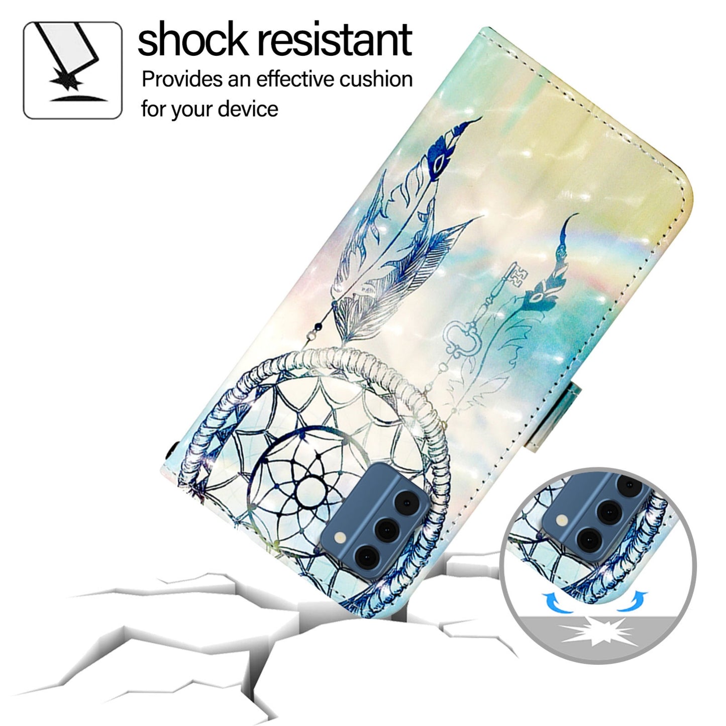 Nokia C300 Leather Flip Phone Case with 3D Painted Design, Card Holder, Wallet & Stand Function - Durable Protection & Easy Access