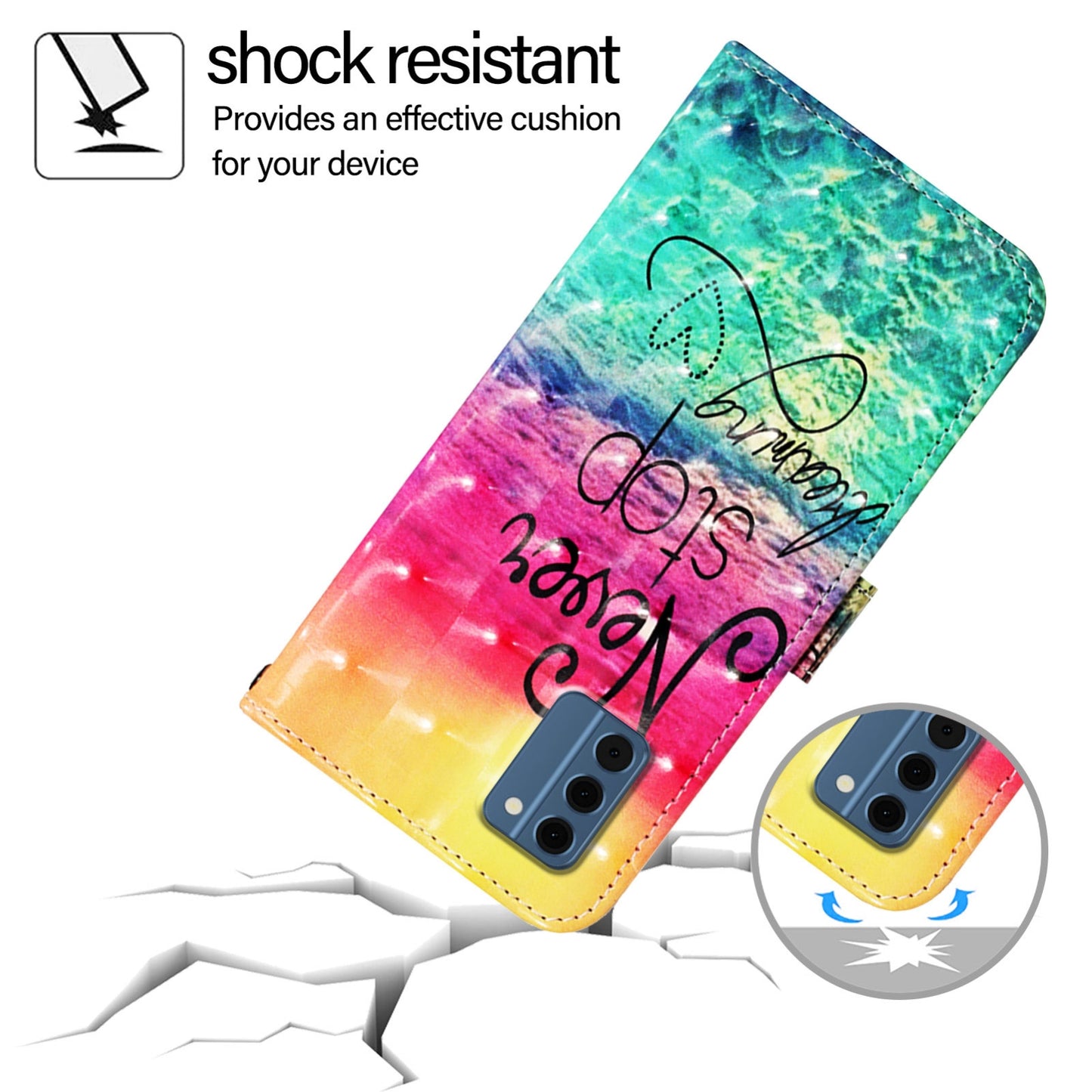 Nokia C300 Leather Flip Phone Case with 3D Painted Design, Card Holder, Wallet & Stand Function - Durable Protection & Easy Access