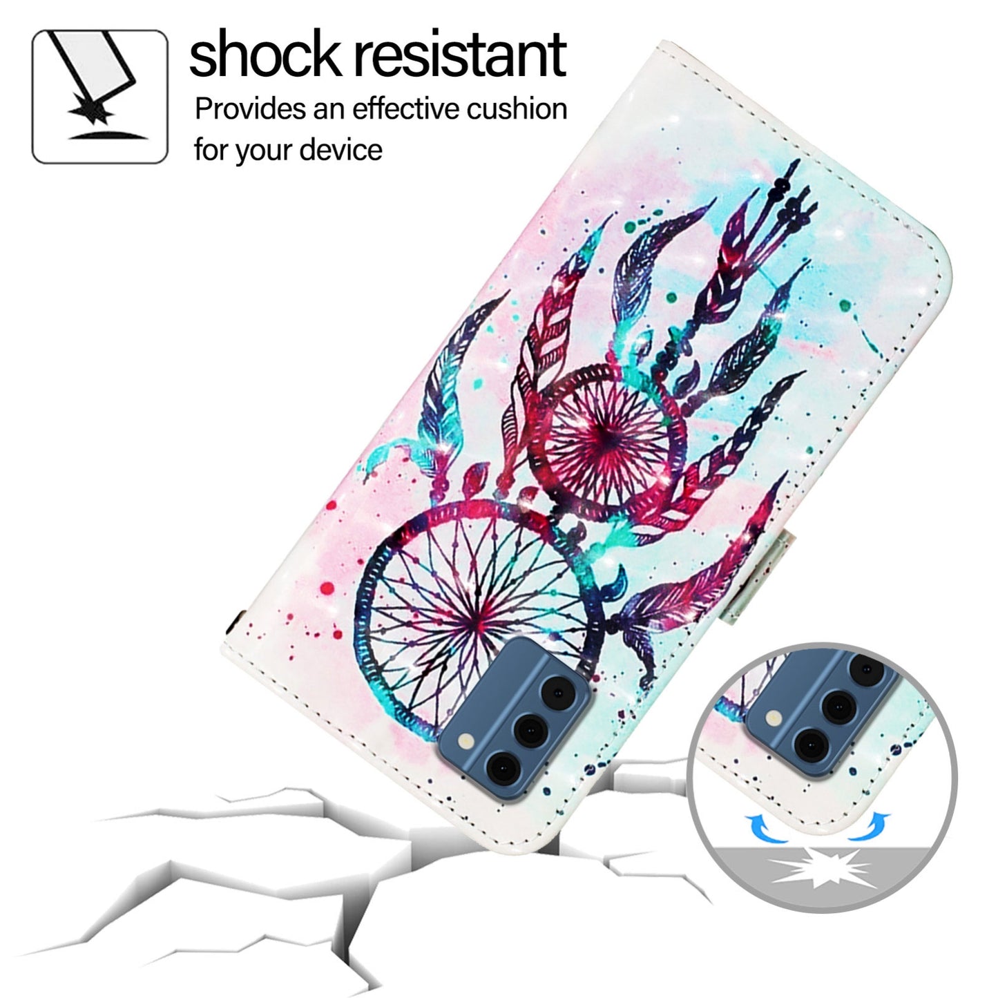 Nokia C300 Leather Flip Phone Case with 3D Painted Design, Card Holder, Wallet & Stand Function - Durable Protection & Easy Access