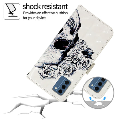 Nokia C300 Leather Flip Phone Case with 3D Painted Design, Card Holder, Wallet & Stand Function - Durable Protection & Easy Access