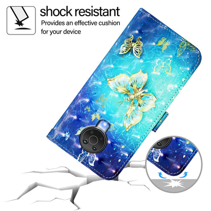 Nokia G10 Leather Flip Phone Case with 3D Painted Design, Card Holder, Wallet & Stand Function - Durable Protection & Easy Access