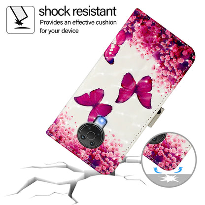 Nokia G10 Leather Flip Phone Case with 3D Painted Design, Card Holder, Wallet & Stand Function - Durable Protection & Easy Access