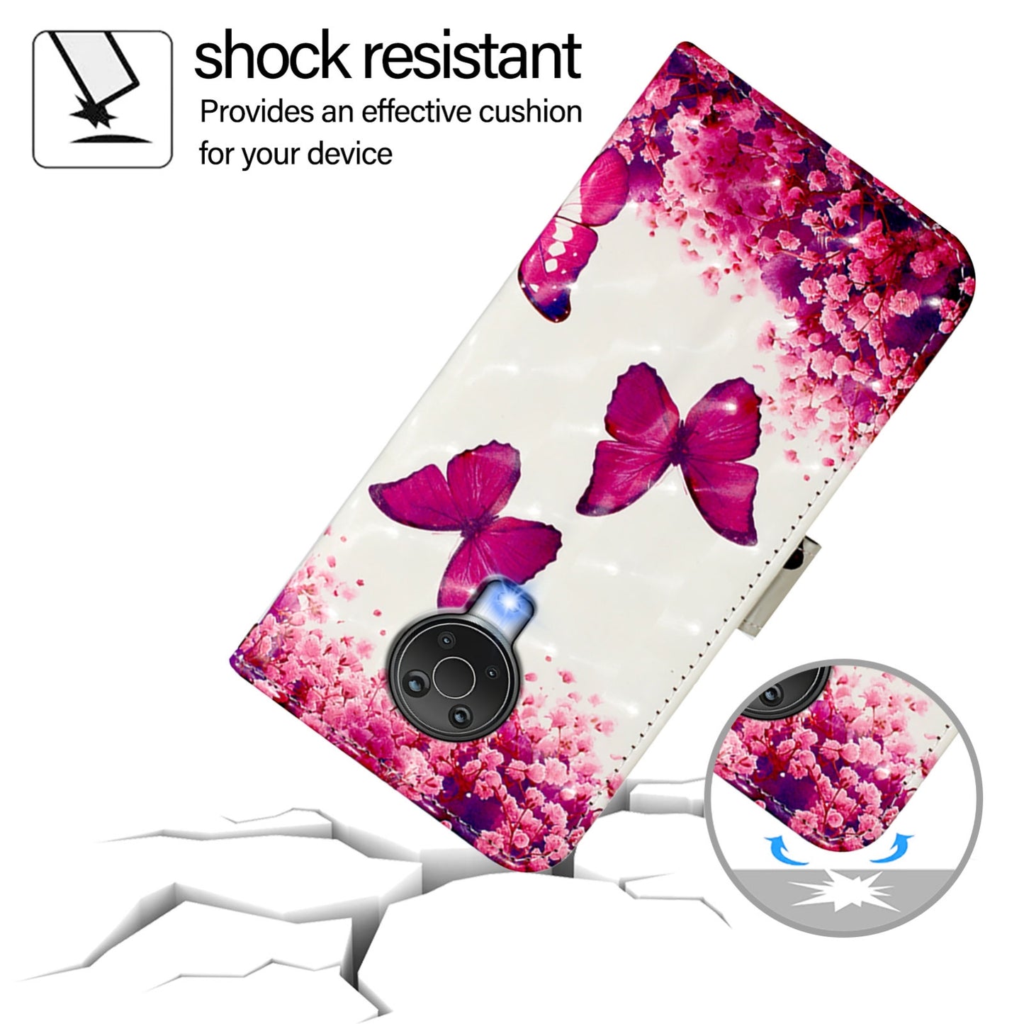 Nokia G20 Leather Flip Phone Case with 3D Painted Design, Card Holder, Wallet & Stand Function - Durable Protection & Easy Access