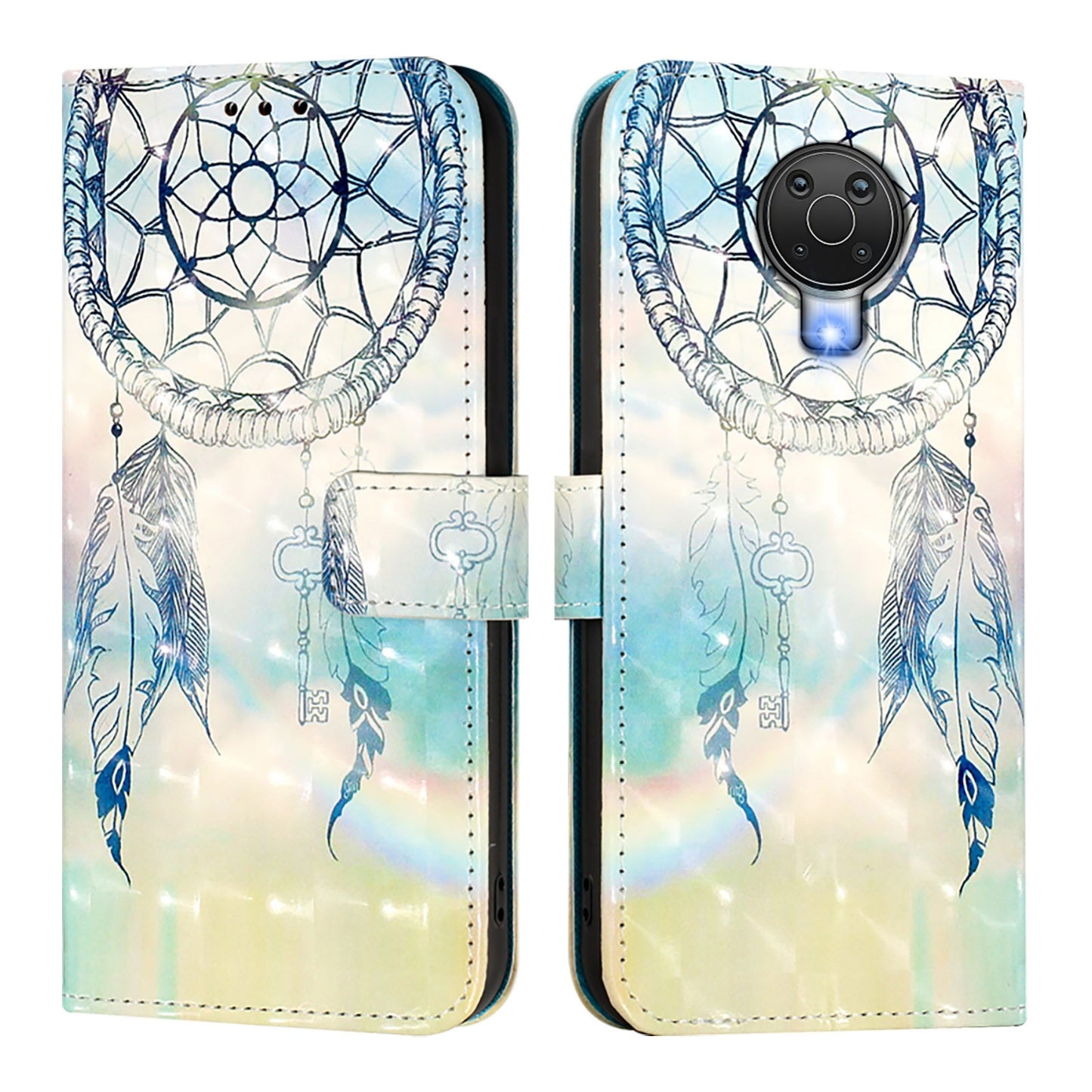 Nokia 6.3 Leather Flip Phone Case with 3D Painted Design, Card Holder, Wallet & Stand Function - Durable Protection & Easy Access