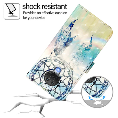 Nokia G10 Leather Flip Phone Case with 3D Painted Design, Card Holder, Wallet & Stand Function - Durable Protection & Easy Access