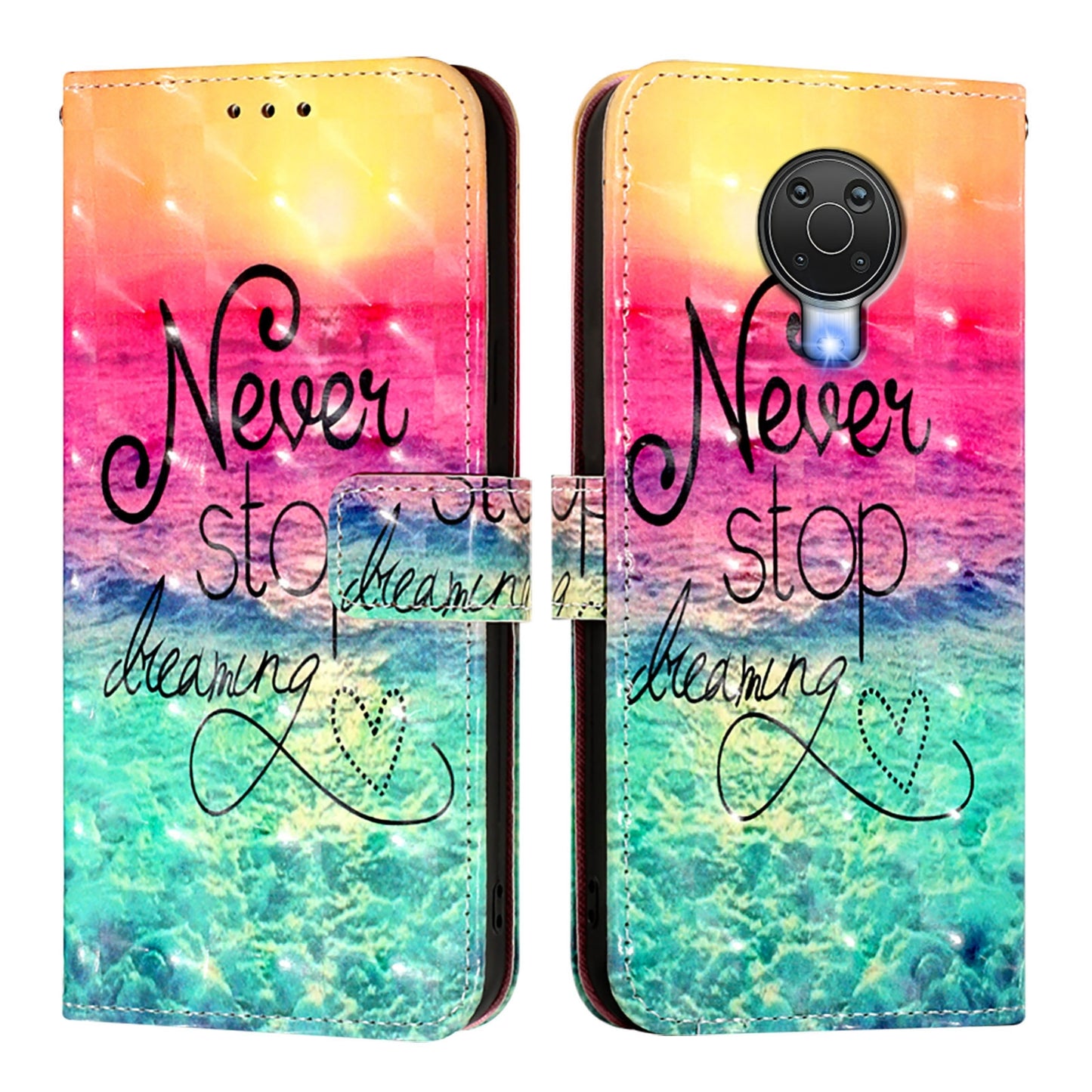 Nokia 6.3 Leather Flip Phone Case with 3D Painted Design, Card Holder, Wallet & Stand Function - Durable Protection & Easy Access