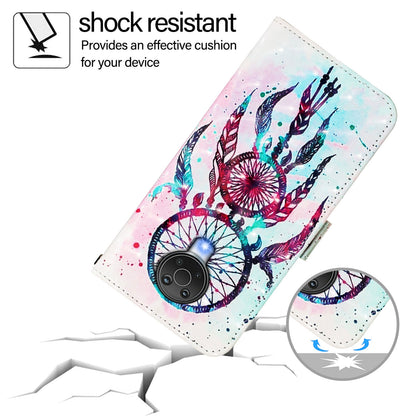 Nokia G10 Leather Flip Phone Case with 3D Painted Design, Card Holder, Wallet & Stand Function - Durable Protection & Easy Access