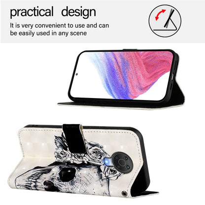 Nokia 6.3 Leather Flip Phone Case with 3D Painted Design, Card Holder, Wallet & Stand Function - Durable Protection & Easy Access