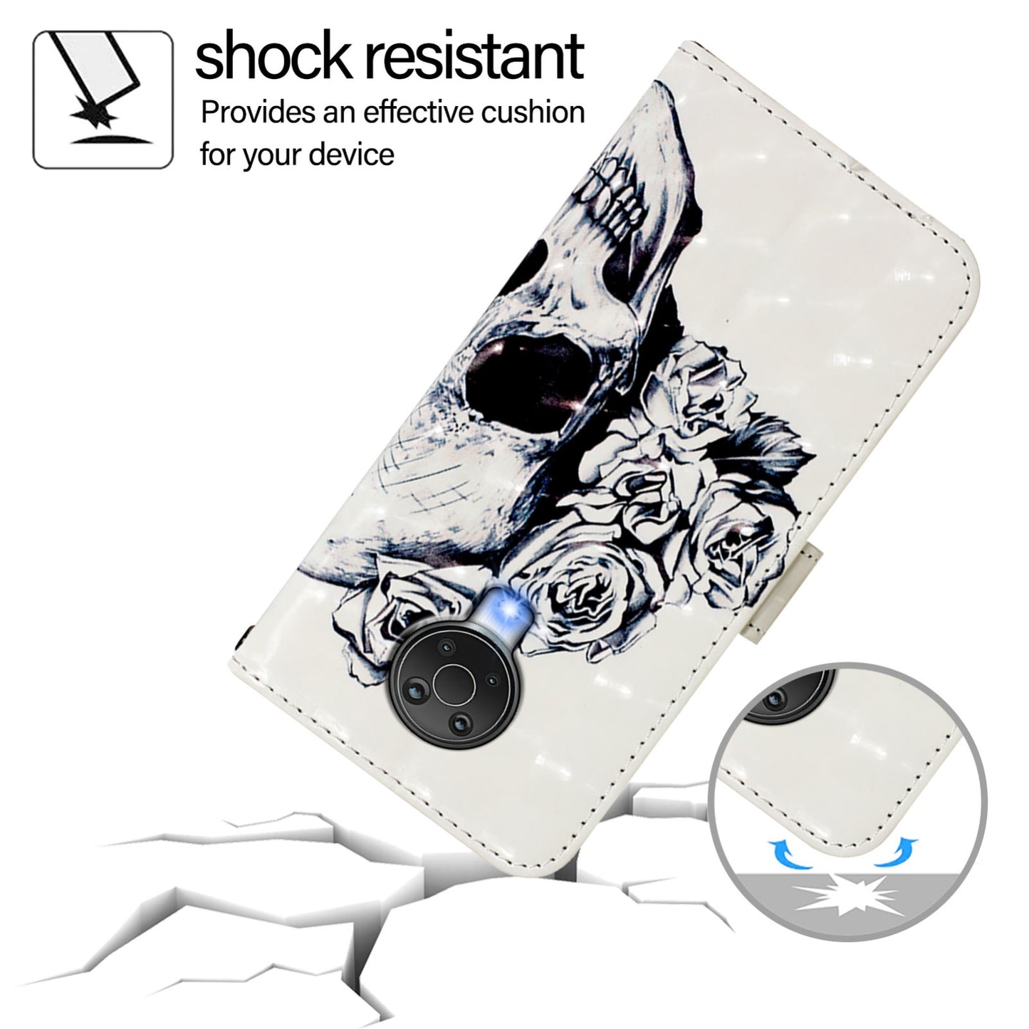 Nokia 6.3 Leather Flip Phone Case with 3D Painted Design, Card Holder, Wallet & Stand Function - Durable Protection & Easy Access