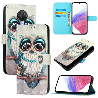 Nokia 6.3 Leather Flip Phone Case with 3D Painted Design, Card Holder, Wallet & Stand Function - Durable Protection & Easy Access