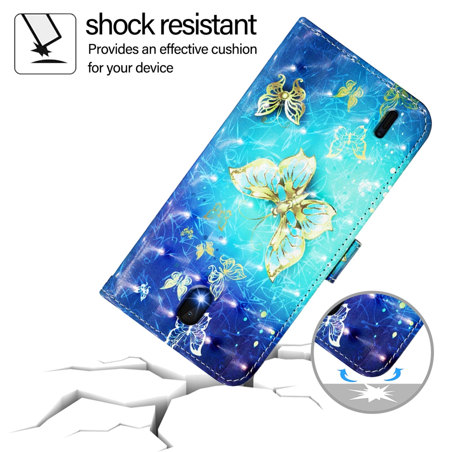 Nokia C01 Plus Leather Flip Phone Case with 3D Painted Design, Card Holder, Wallet & Stand Function - Durable Protection & Easy Access